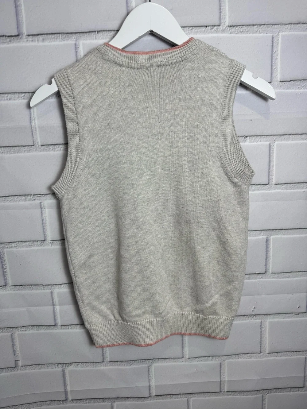 Gymboree Boys Cable Knit Argyle Sweater Vest Size 12 100% Cotton
